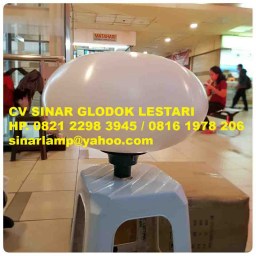 Lampu Taman Bulat Oval Acrylik Susu 50cm